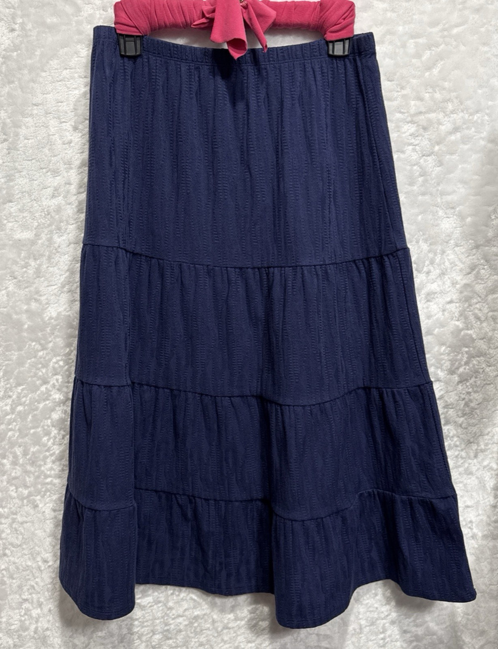 Chelsea & Theodore Skirt Womens M Tiered Purplish Blue Midi Cottage Prairie Core